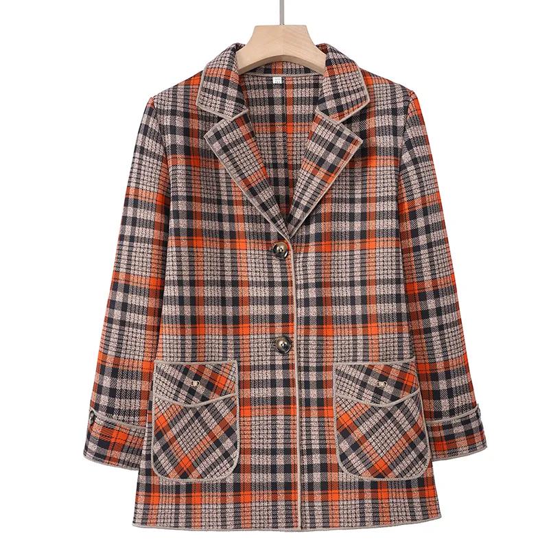Клетчатый жакет для женщин Весна Осень Приталенный Высококлассный Одежда для мамы Омолаживающий Элегантный L оранжевый
Клетчатый жакет для женщин Весна Осень Приталенный Высококлассный Одежда для мамы Омолаживающий Элегантный L оранжевый