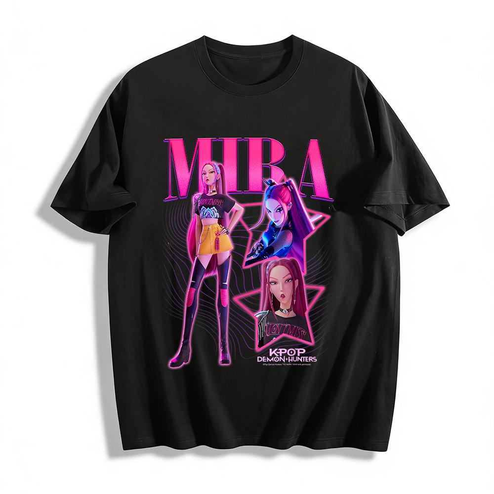 Kpop Demon Hunters Mira Print T-shirt Cool Cyberpunk Style Short Sleeve Top For Trendy Girls Pure cotton T-shirt XXS
Kpop Demon Hunters Mira Print T-shirt Cool Cyberpunk Style Short Sleeve Top For Trendy Girls Pure cotton T-shirt XXS