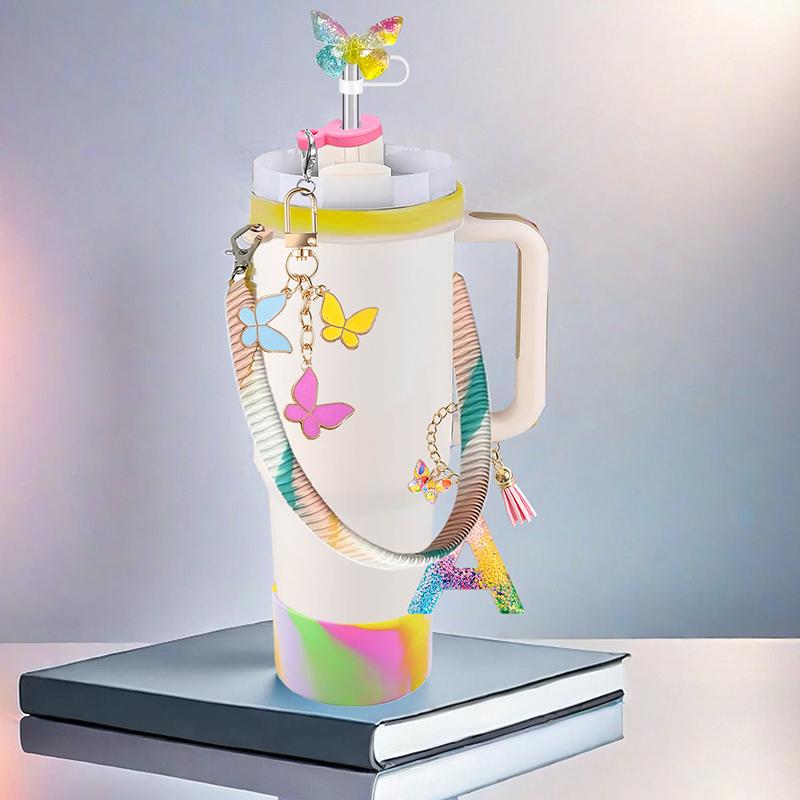 Straw Sleeve Dazzling Colorful Letters Butterfly Pendant Pearl Handheld Chain Tassel Decoration Resin Straw Cap For Stanley Cup
Straw Sleeve Dazzling Colorful Letters Butterfly Pendant Pearl Handheld Chain Tassel Decoration Resin Straw Cap For Stanley Cup