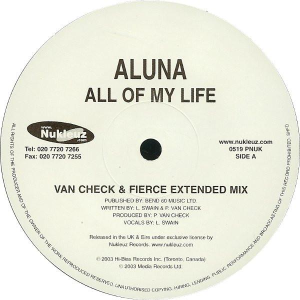12inch Record ALUNA - All Of My Life 0519PNUK Nukleuz 2003 UK Dance & Electronica Used
12inch Record ALUNA - All Of My Life 0519PNUK Nukleuz 2003 UK Dance & Electronica Used