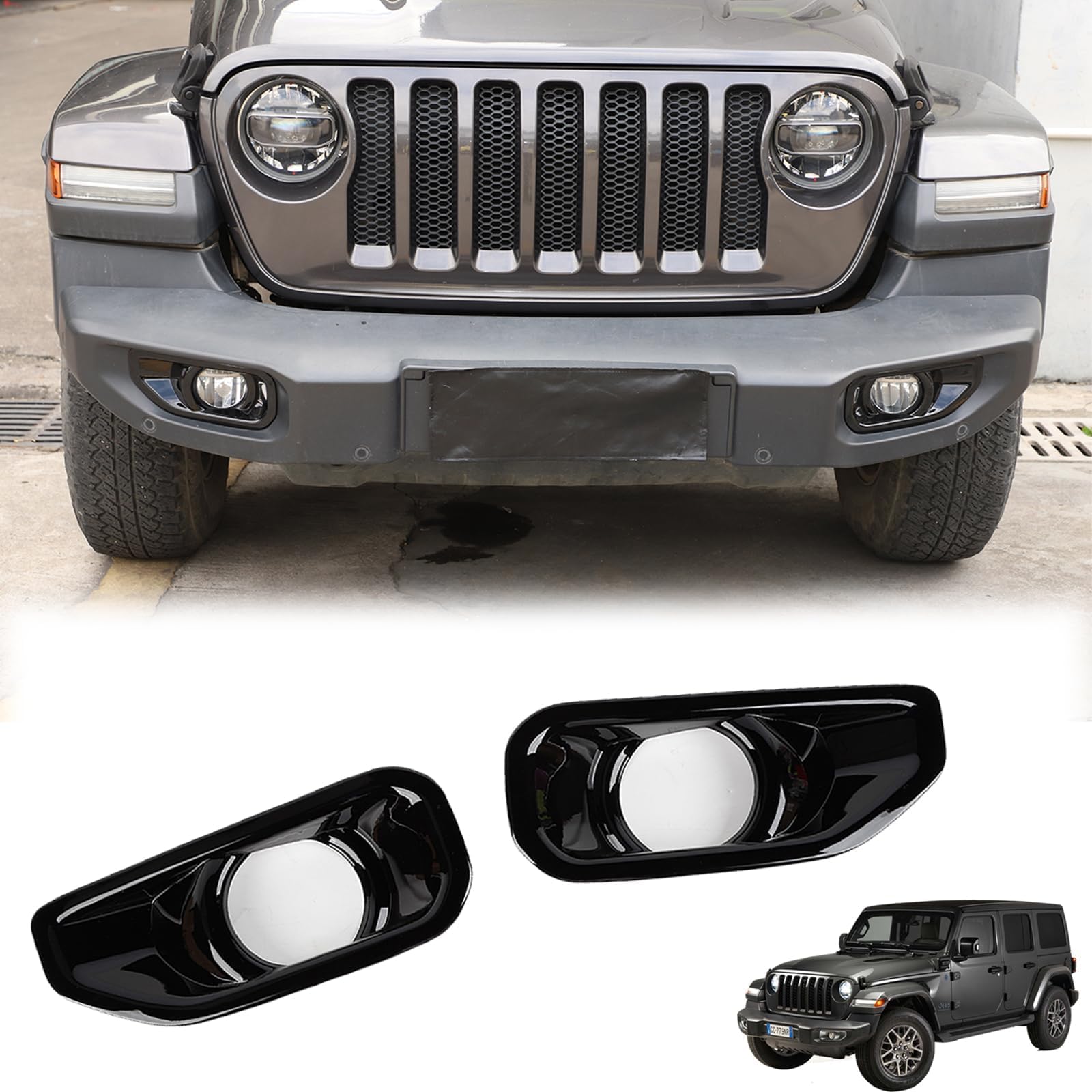 MUMAREN Front Fog Light Covers for Jeep Wrangler JL and Gladiator JT Front Fog Lamp Custom Exterior Parts Sahara, Rubicon, (2018-2022), Decorations,
MUMAREN Front Fog Light Covers for Jeep Wrangler JL and Gladiator JT Front Fog Lamp Custom Exterior Parts Sahara, Rubicon, (2018-2022), Decorations,
