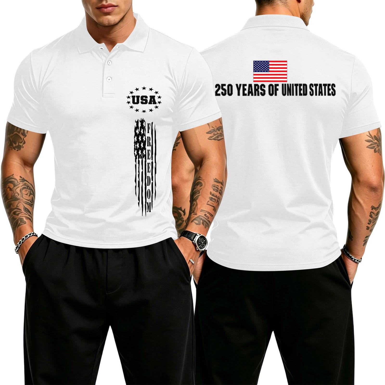 Men s Casual Gradient Polo Shirt Short Sleeve Button Down Collar Lightweight Breathable Fabric USA Print Design XL білий
Men s Casual Gradient Polo Shirt Short Sleeve Button Down Collar Lightweight Breathable Fabric USA Print Design XL білий