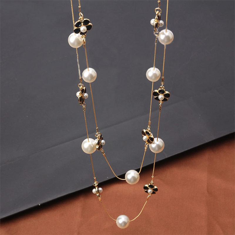 High Quality Women Layered Pearl Sweater chain Necklace Collares de moda multi-layer camellia Flower long Necklace Party Jewelry
High Quality Women Layered Pearl Sweater chain Necklace Collares de moda multi-layer camellia Flower long Necklace Party Jewelry
