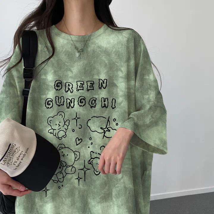 Платье-футболка средней длины с коротким рукавом свободного кроя в стиле тай-дай в корейском стиле для женщин - Летняя мода 2024. Large зелёный
Платье-футболка средней длины с коротким рукавом свободного кроя в стиле тай-дай в корейском стиле для женщин - Летняя мода 2024. Large зелёный