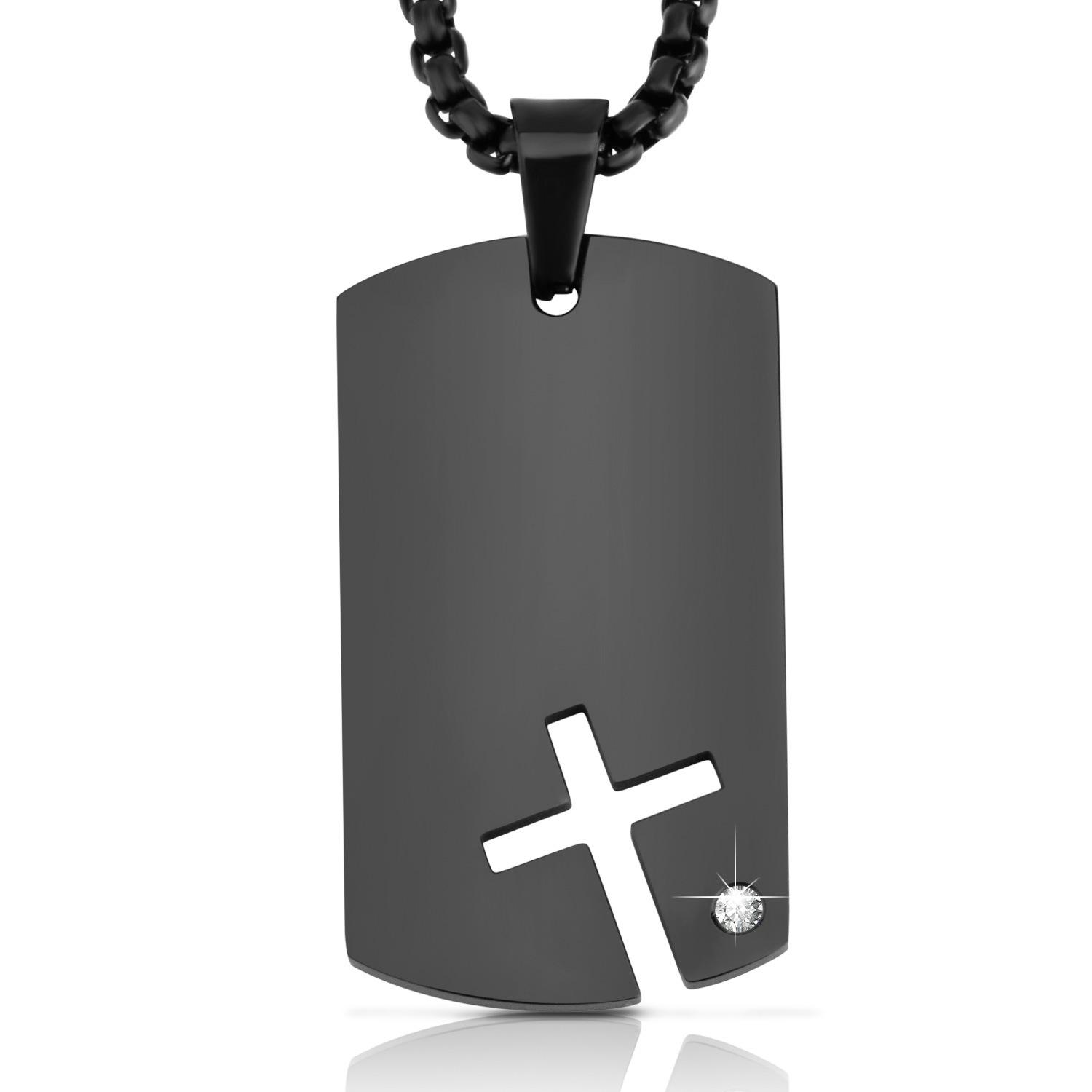 Подвеска-крест из нержавеющей стали в военном стиле с бриллиантами - СЕСТРА БРАТ
Подвеска-крест из нержавеющей стали в военном стиле с бриллиантами - СЕСТРА БРАТ