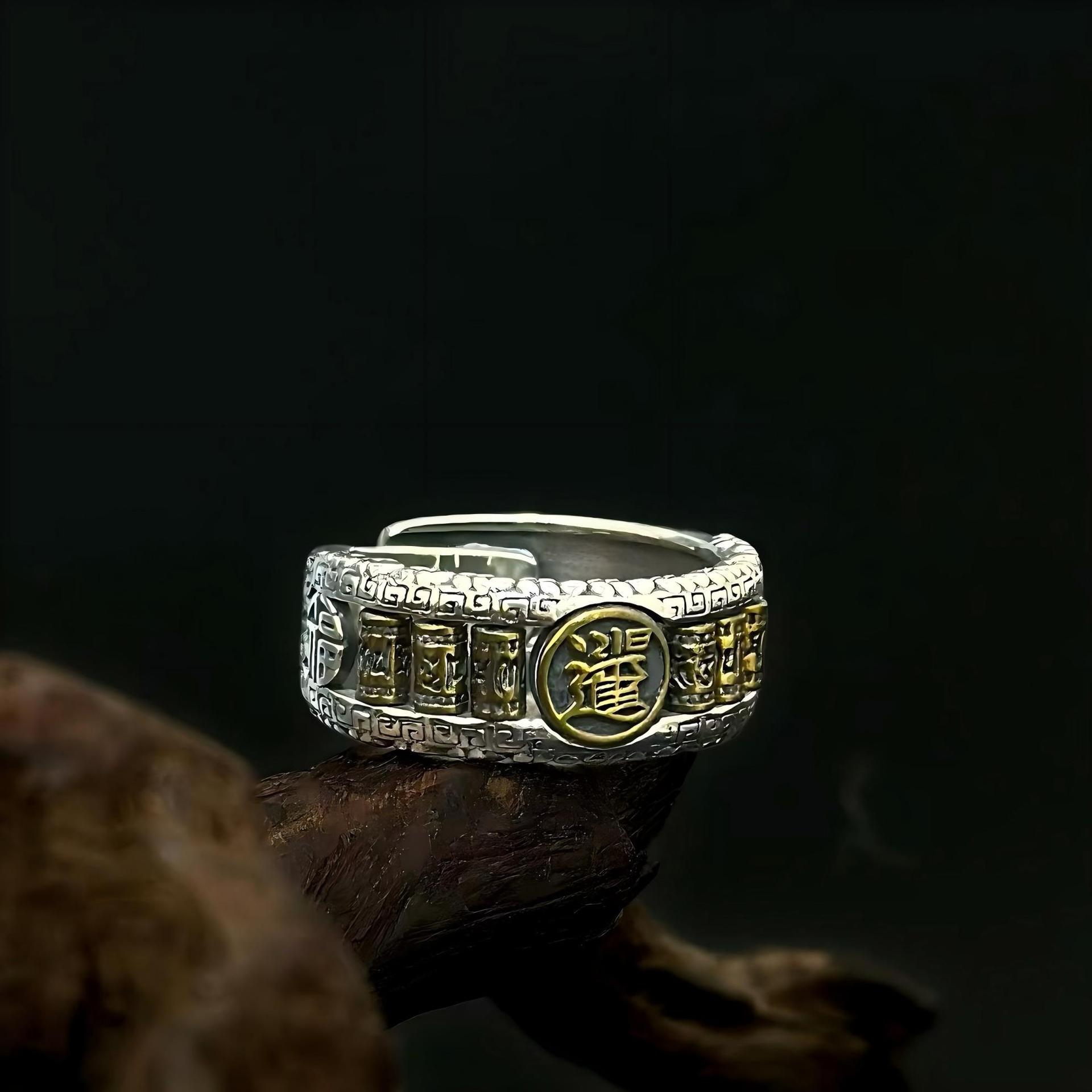 S925 Sterling Silver Adjustable Lucky Ruyi Ring with Six-Character Mantra
S925 Sterling Silver Adjustable Lucky Ruyi Ring with Six-Character Mantra