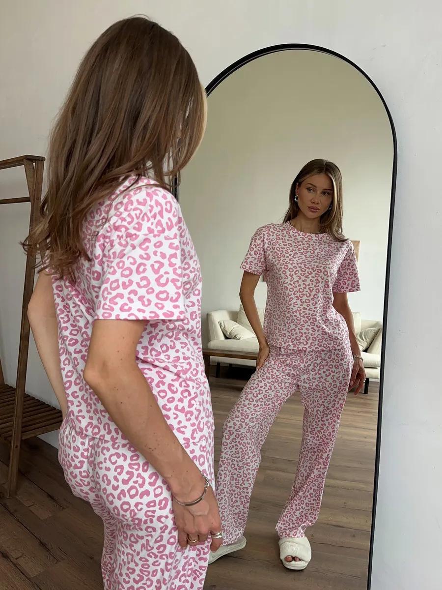 Summer 2025 Leopard Print Pajama Set for Girls - Casual European & American Style with Long Pants L рожевий
Summer 2025 Leopard Print Pajama Set for Girls - Casual European & American Style with Long Pants L рожевий