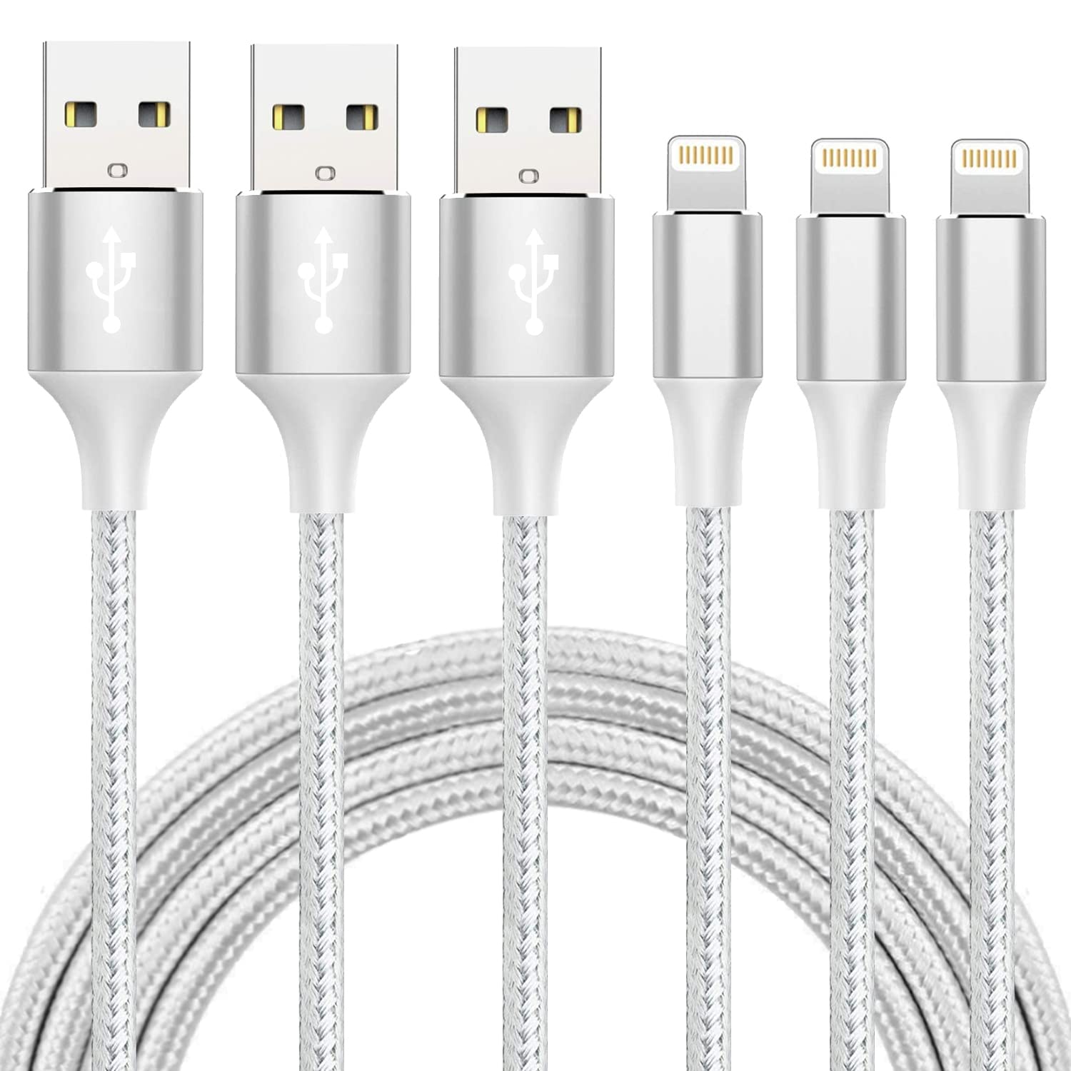 Кабель для зарядки iPhone Lightning 2M, набор из 3 зарядных кабелей, быстрая зарядка Lightning, предотвращение отключения зарядки iPhone, сверхпрочный, совместимый
Кабель для зарядки iPhone Lightning 2M, набор из 3 зарядных кабелей, быстрая зарядка Lightning, предотвращение отключения зарядки iPhone, сверхпрочный, совместимый