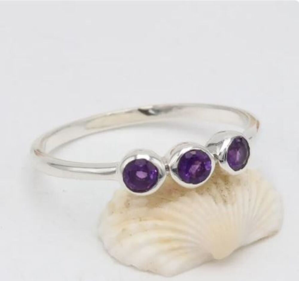 Amethyst Gemstone Eternity Band Ring, Solid 925 Sterling Silver Stackable Ring, gift For Her, Anniversary Gift 6
Amethyst Gemstone Eternity Band Ring, Solid 925 Sterling Silver Stackable Ring, gift For Her, Anniversary Gift 6