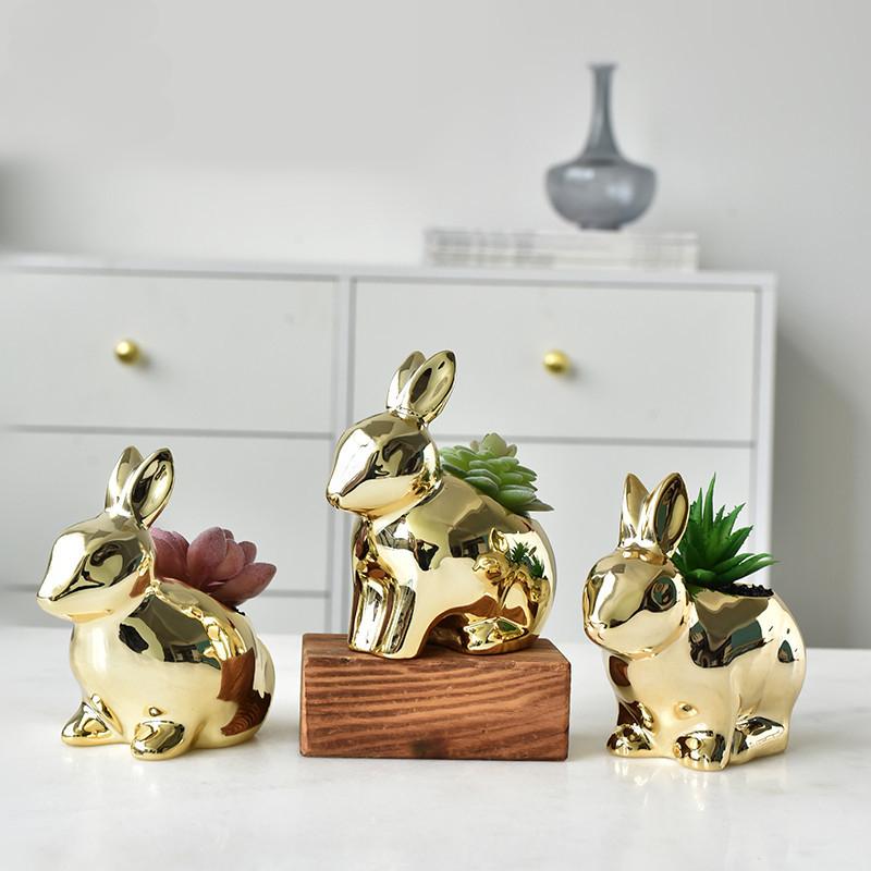 Ceramic Flower Pot Golden Rabbit Cartoon Rabbit Small Vase Succulent Planting Pot Porcelain Tabletop Decoration Flowerpot
Ceramic Flower Pot Golden Rabbit Cartoon Rabbit Small Vase Succulent Planting Pot Porcelain Tabletop Decoration Flowerpot