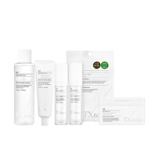 VT TX Toning Toner + Essence 2000 Shot + Cream + Special Mask (3 Sheets) + PDRN Needle Shot Mask (3 Sheets) Set
VT TX Toning Toner + Essence 2000 Shot + Cream + Special Mask (3 Sheets) + PDRN Needle Shot Mask (3 Sheets) Set