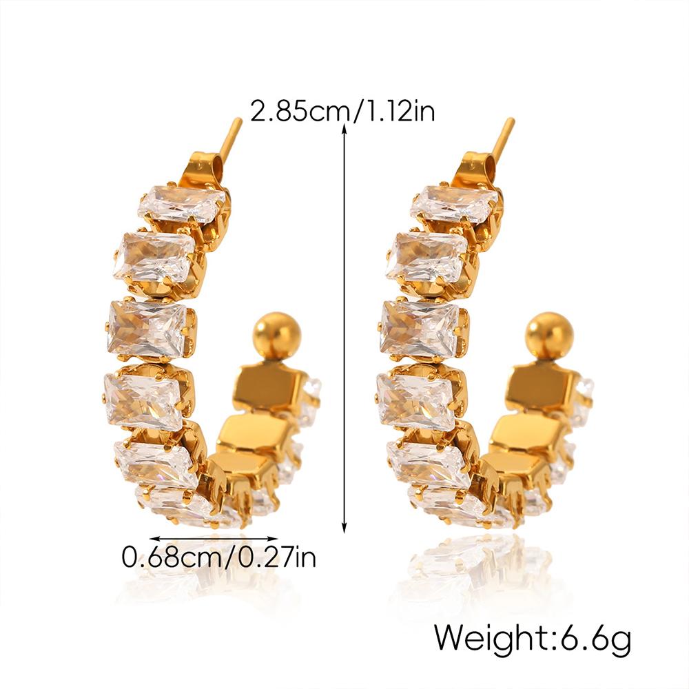 Stainless Steel Gold Color Square Zircon Stud Earrings for Women Fashion Gold Plated Geometric Hoop Zircon Wedding Party Gift золотий
Stainless Steel Gold Color Square Zircon Stud Earrings for Women Fashion Gold Plated Geometric Hoop Zircon Wedding Party Gift золотий