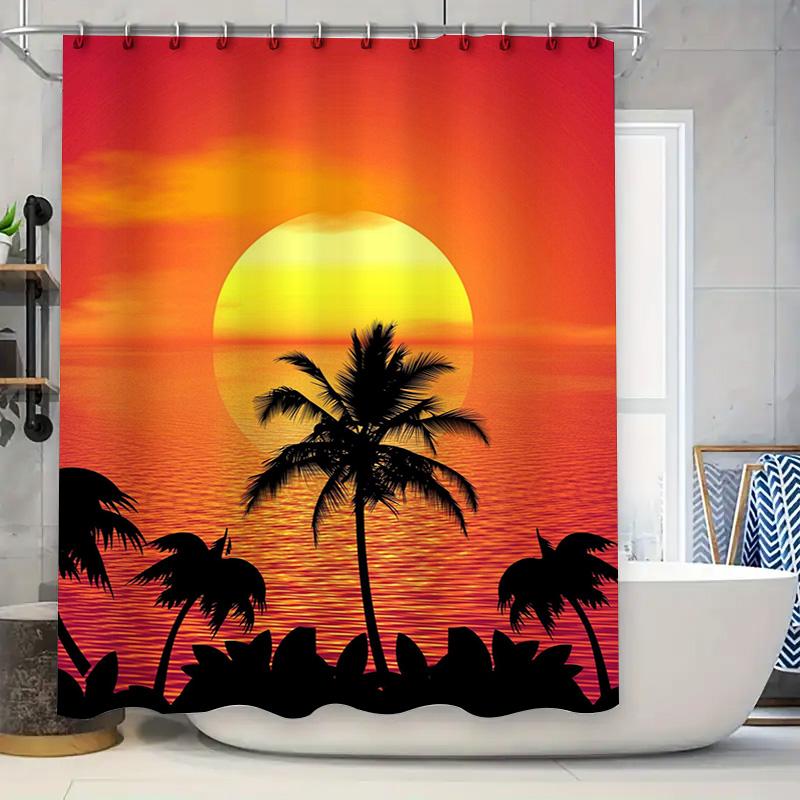 Sunset Palm Tree Shower Curtain Waterproof Bath Decor Fabric Printing Home Decoration Supplies Multicolor Sunset Scene With Silh W60H190(CM)-1 Pcs
Sunset Palm Tree Shower Curtain Waterproof Bath Decor Fabric Printing Home Decoration Supplies Multicolor Sunset Scene With Silh W60H190(CM)-1 Pcs