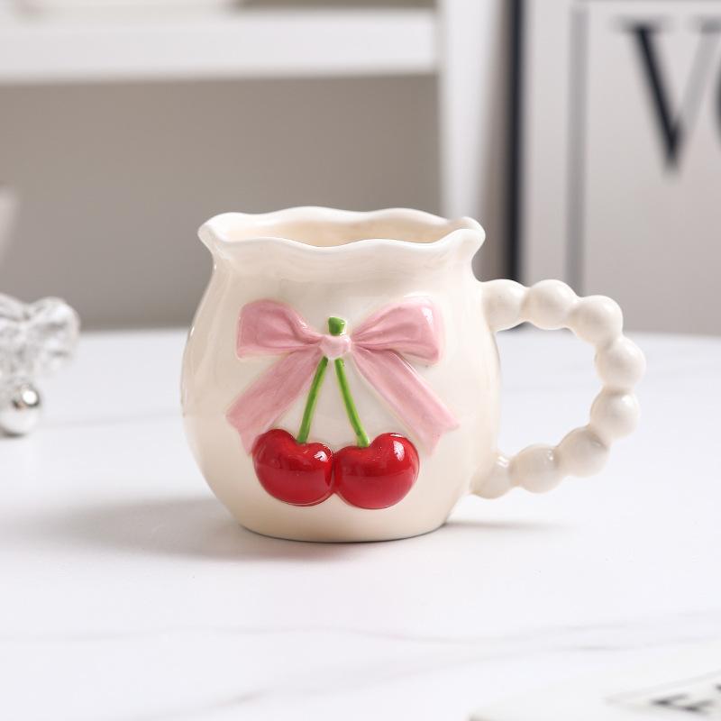 Elegant Relief Cherry Ceramic Mug Pink Girly Office Coffee Cup Underglaze Gift 340ml бежевий
Elegant Relief Cherry Ceramic Mug Pink Girly Office Coffee Cup Underglaze Gift 340ml бежевий