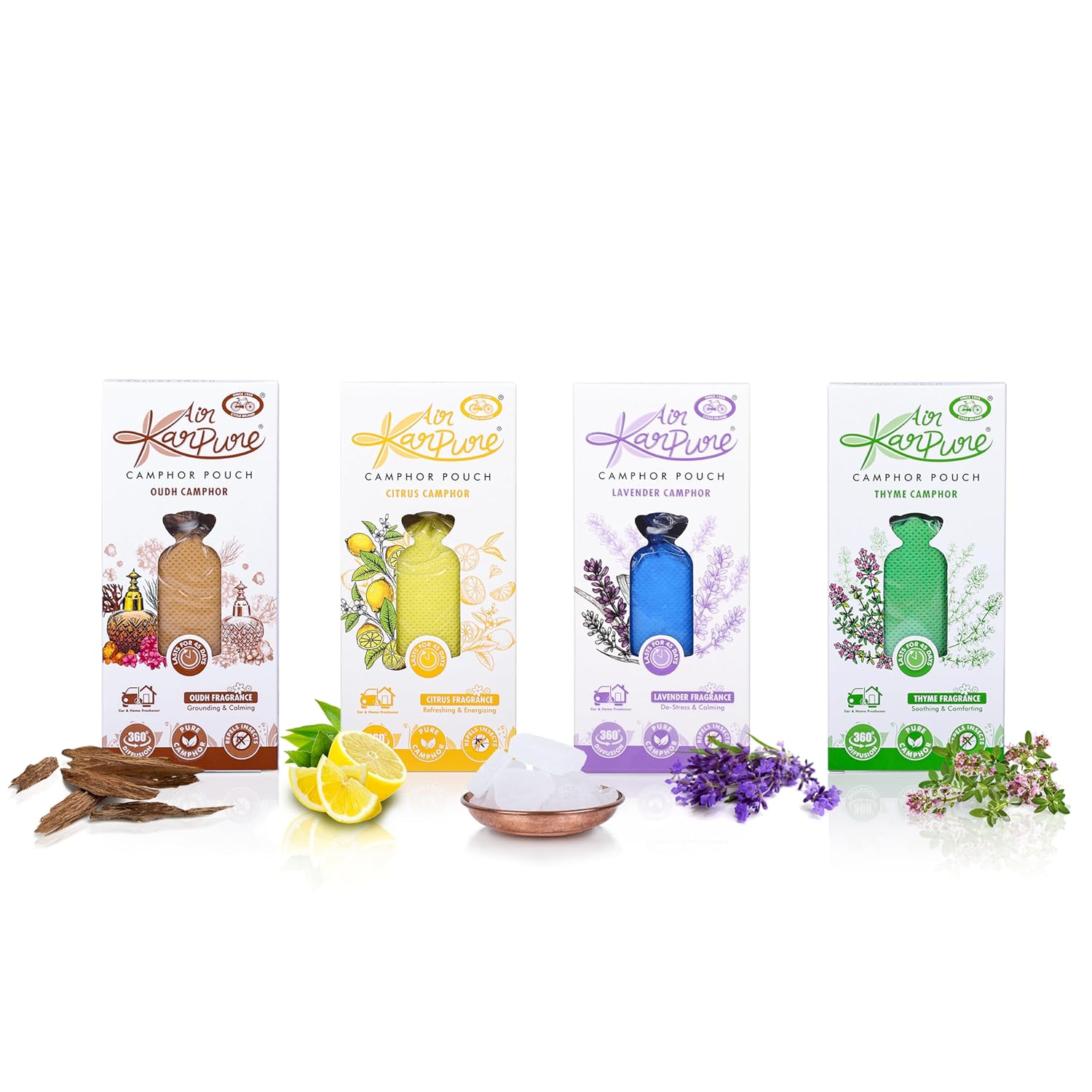 Cycle Pure Karpure Камфорные мешочки Упаковка из 4 шт. Освежитель воздуха для автомобилей, шкафов, домов, офисов(Аромат Уда, Цитрусовых, Лаванды и Тимьяна)
Cycle Pure Karpure Камфорные мешочки Упаковка из 4 шт. Освежитель воздуха для автомобилей, шкафов, домов, офисов(Аромат Уда, Цитрусовых, Лаванды и Тимьяна)