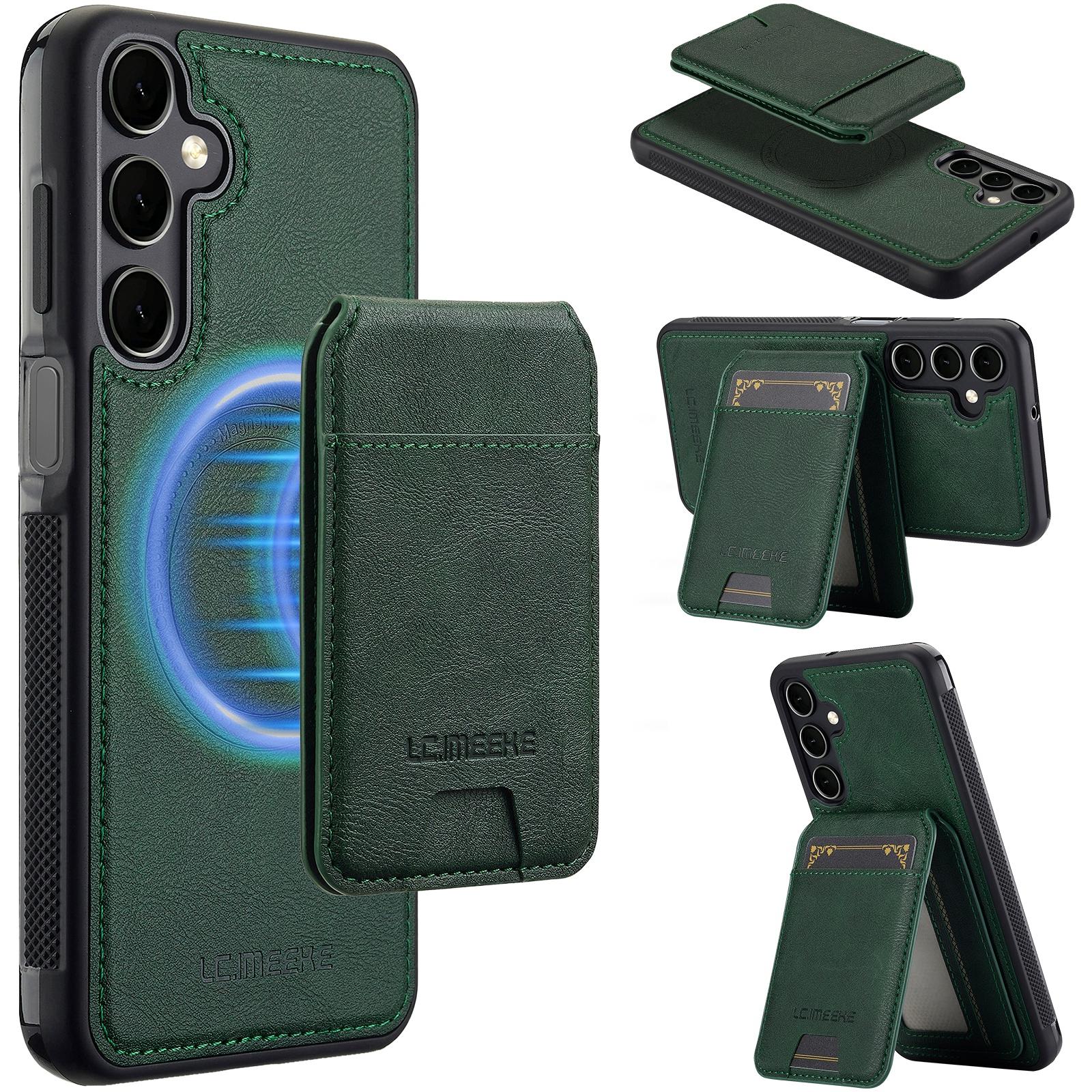 For Samsung Galaxy S24 FE Magnetic Case Detachable Card Holder Leather+TPU Mobile Cover Green
For Samsung Galaxy S24 FE Magnetic Case Detachable Card Holder Leather+TPU Mobile Cover Green