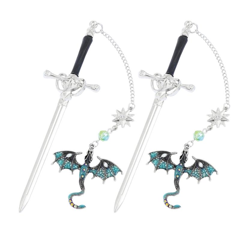 2 Pcs Dragon Swords Bookmarks Metal Page Markers Fantasy Bookmarks Stylish Reading Bookmarks Creative Bookmarks for Boy
2 Pcs Dragon Swords Bookmarks Metal Page Markers Fantasy Bookmarks Stylish Reading Bookmarks Creative Bookmarks for Boy