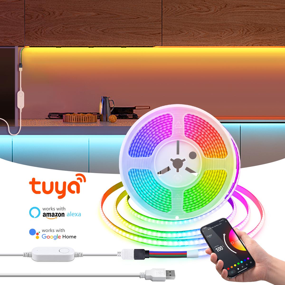 Умные светодиодные ленты Tuya Smart WiFi RGB COB USB 5V 576 светодиодов/м с пультом дистанционного управления и диммированием, светодиодная лента для подсветки телевизора, украшения кухни и комнаты 1m
Умные светодиодные ленты Tuya Smart WiFi RGB COB USB 5V 576 светодиодов/м с пультом дистанционного управления и диммированием, светодиодная лента для подсветки телевизора, украшения кухни и комнаты 1m