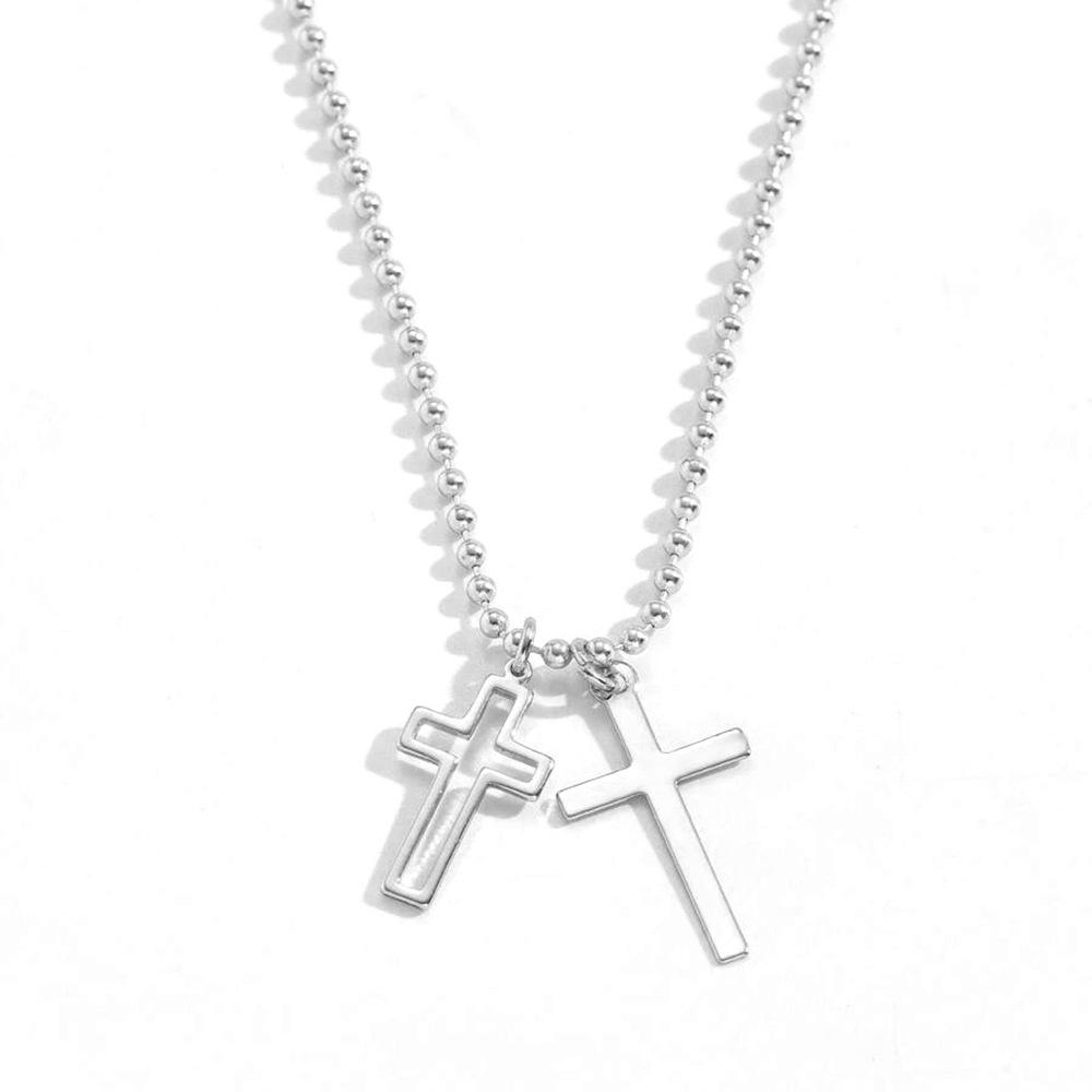 Stainless Steel Double Cross Pendants Necklace for Women Men Minimalist Gold Color Beaded Chain Choker Zircon Gift 45-50 cm
Stainless Steel Double Cross Pendants Necklace for Women Men Minimalist Gold Color Beaded Chain Choker Zircon Gift 45-50 cm