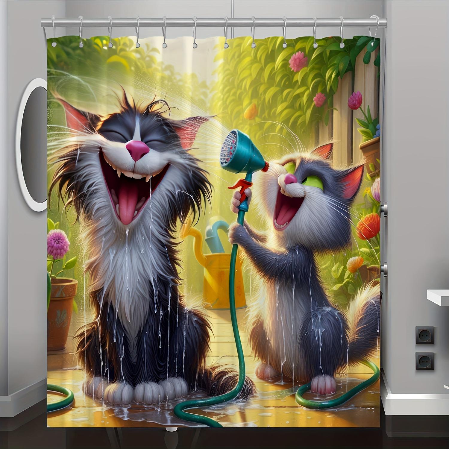 Funny Cat Shower Curtain - Adorable Cartoon Design, Waterproof Fabric For Bathroom Decor, Perfect Gift For Pet Lovers And Kids W60H190(CM)-1 Pcs
Funny Cat Shower Curtain - Adorable Cartoon Design, Waterproof Fabric For Bathroom Decor, Perfect Gift For Pet Lovers And Kids W60H190(CM)-1 Pcs
