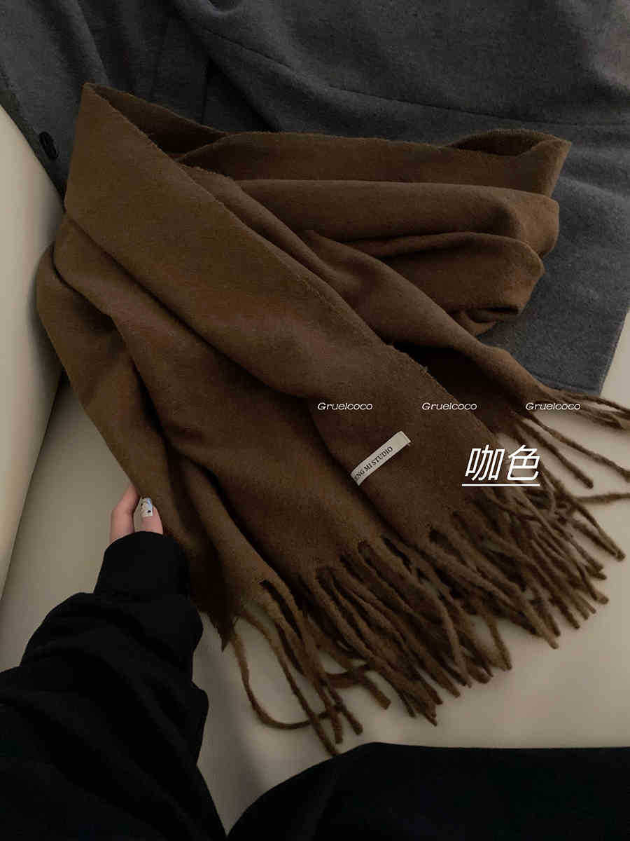 Проста одноколірна наклейка Шарф з бахромою Жіночий зимовий студентський теплий шарф Шаль подвійного призначення кавовий
Проста одноколірна наклейка Шарф з бахромою Жіночий зимовий студентський теплий шарф Шаль подвійного призначення кавовий