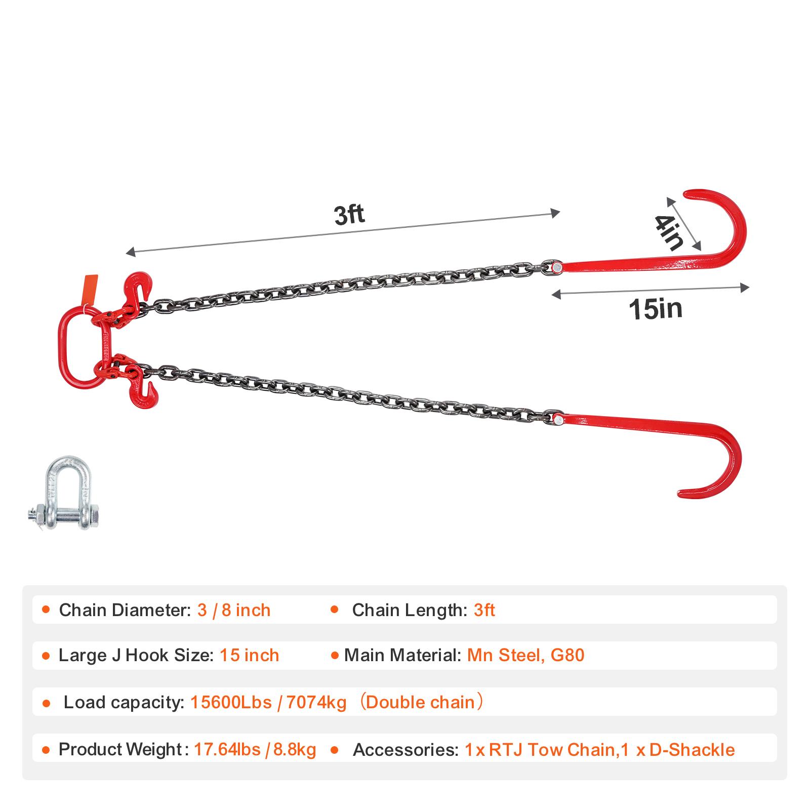 SucceBuy G80 V Bridle Chain Towing Chain Bridle with 15 J Hooks & Grab Hooks Transport Tow Chains for Flatbed Trailer Wrecker
SucceBuy G80 V Bridle Chain Towing Chain Bridle with 15 J Hooks & Grab Hooks Transport Tow Chains for Flatbed Trailer Wrecker