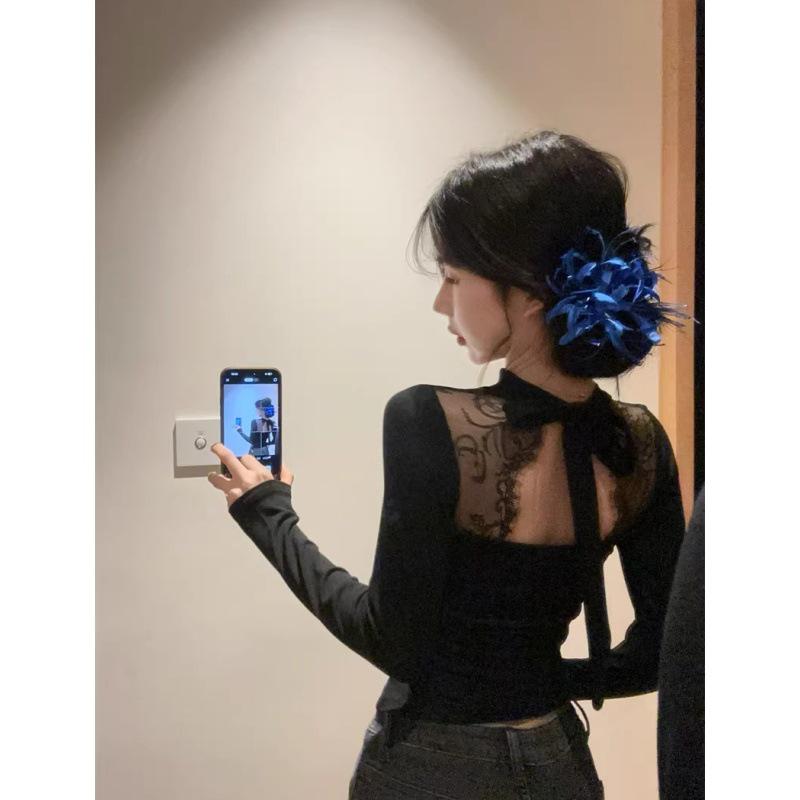 260g Cotton Modal Lace Slim Fit Women s Backless Long Sleeve T-shirt Medium чорний
260g Cotton Modal Lace Slim Fit Women s Backless Long Sleeve T-shirt Medium чорний