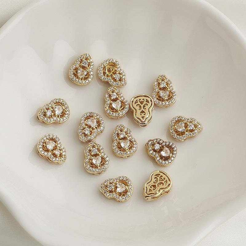 14K Gold Plated Zircon Gourd Spacer Beads & Four-Leaf Clover Crystal Necklace Bracelet DIY Jewelry Accessories
14K Gold Plated Zircon Gourd Spacer Beads & Four-Leaf Clover Crystal Necklace Bracelet DIY Jewelry Accessories