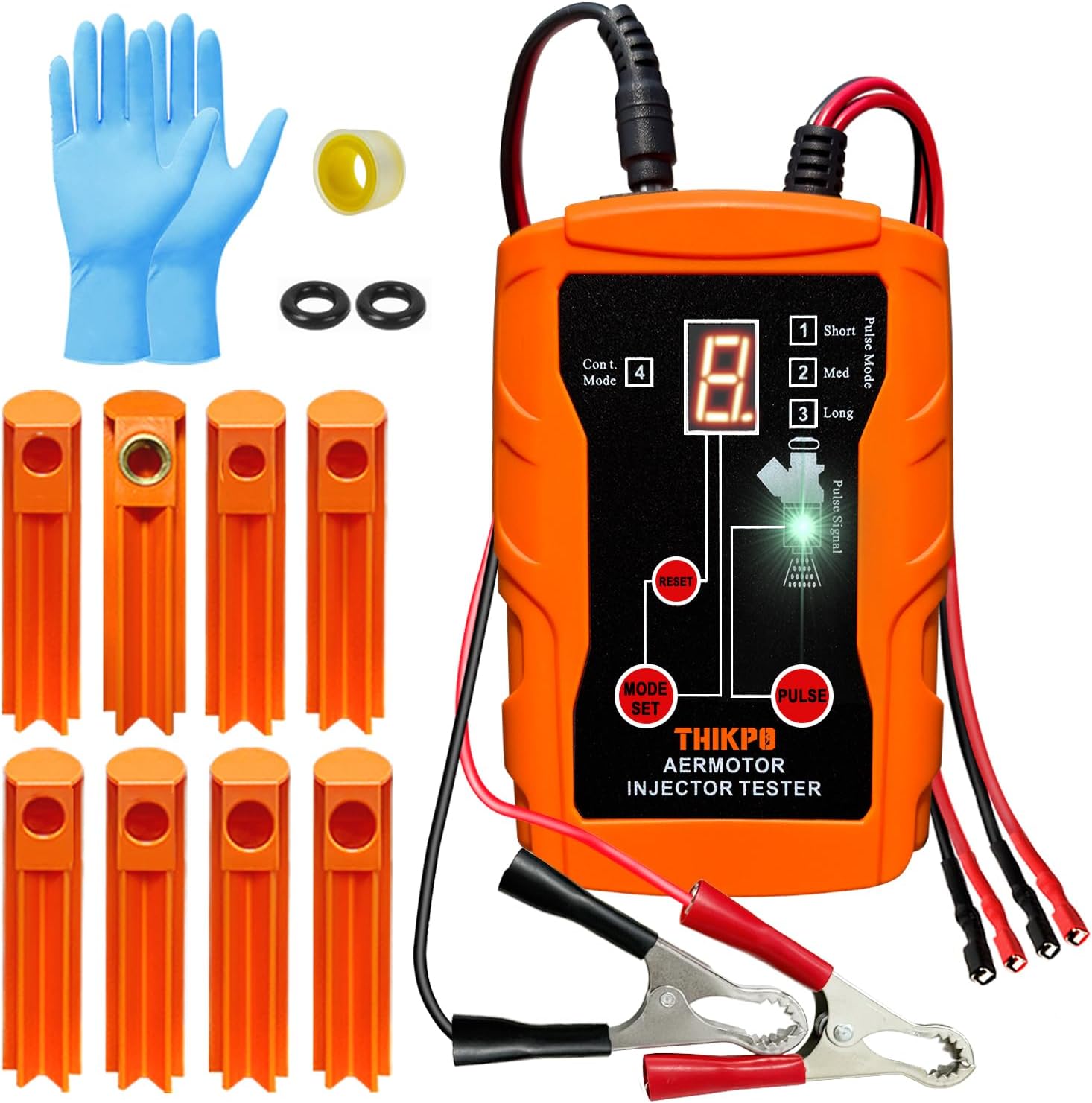 Fuel Injector Tester & Cleaner Kit, 8 Pulse Modes, Dual Injector Test, 4 Adapters, 12V/5V Power помаранчевий
Fuel Injector Tester & Cleaner Kit, 8 Pulse Modes, Dual Injector Test, 4 Adapters, 12V/5V Power помаранчевий