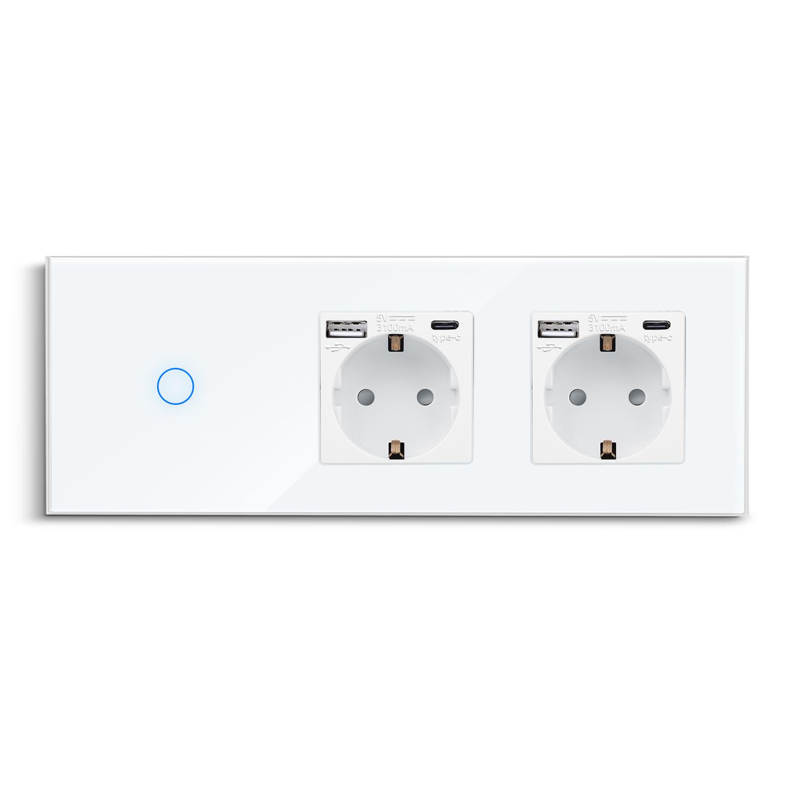 Tuya Smart Touch Light Switches Plus USB-розетки Type-c Plug Eu Standard Smart Life Google Home Alexa App Control Socket No WIFI-1Gang Type-C SocektS
Tuya Smart Touch Light Switches Plus USB-розетки Type-c Plug Eu Standard Smart Life Google Home Alexa App Control Socket No WIFI-1Gang Type-C SocektS
