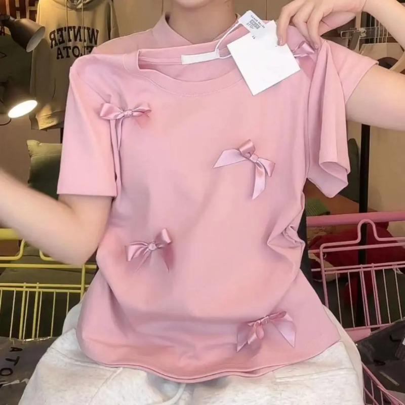 Elegant Ballet Bowknot T Shirts Round Collar Japanese Style Women Solid Color Short Sleeve Ribbon Crop Tank Women Girl XS рожевий
Elegant Ballet Bowknot T Shirts Round Collar Japanese Style Women Solid Color Short Sleeve Ribbon Crop Tank Women Girl XS рожевий