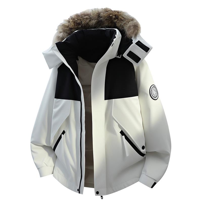 Men s Winter White Duck Down Hooded Jacket with Detachable Real Fur Collar for Outdoor Use, Skiing, and Mountaineering M
Men s Winter White Duck Down Hooded Jacket with Detachable Real Fur Collar for Outdoor Use, Skiing, and Mountaineering M