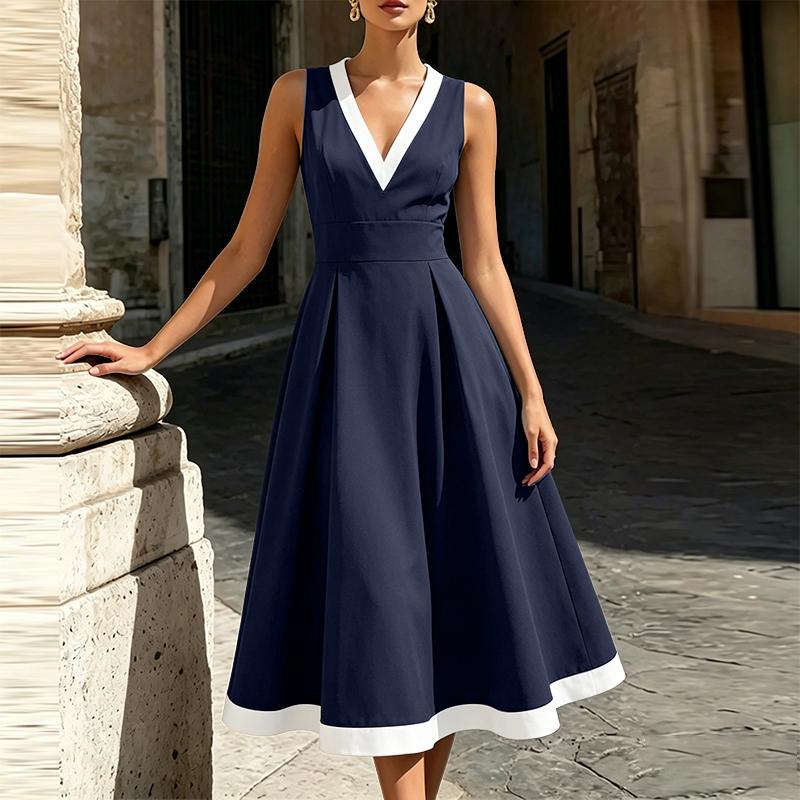 ZANZEA Women Casual V-Neck Elegant Sleeveless A-line Dress 2XL темно-синього кольору
ZANZEA Women Casual V-Neck Elegant Sleeveless A-line Dress 2XL темно-синього кольору