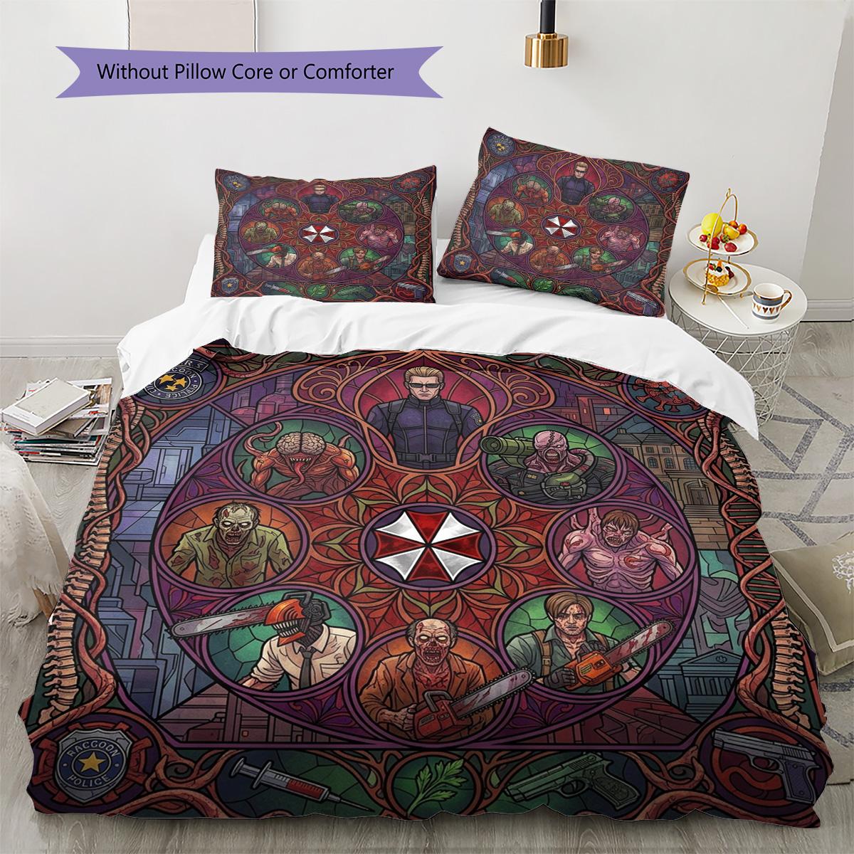 Resident Evil Pattern Bedding Quilt Set Quilt Cover Pillowcase Home Decoration Birthday Gift (1 * duvet cover + 2 * pillowcase, without core) 135x200cm
Resident Evil Pattern Bedding Quilt Set Quilt Cover Pillowcase Home Decoration Birthday Gift (1 * duvet cover + 2 * pillowcase, without core) 135x200cm