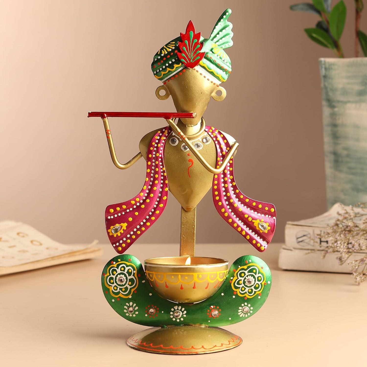 The Cultures Fabricating India Candle Holder | Showpiece | Krishna Statue Tea Light Stand | Kanha Tea Light Holder (Lord Krishna Tealight) Onesize
The Cultures Fabricating India Candle Holder | Showpiece | Krishna Statue Tea Light Stand | Kanha Tea Light Holder (Lord Krishna Tealight) Onesize