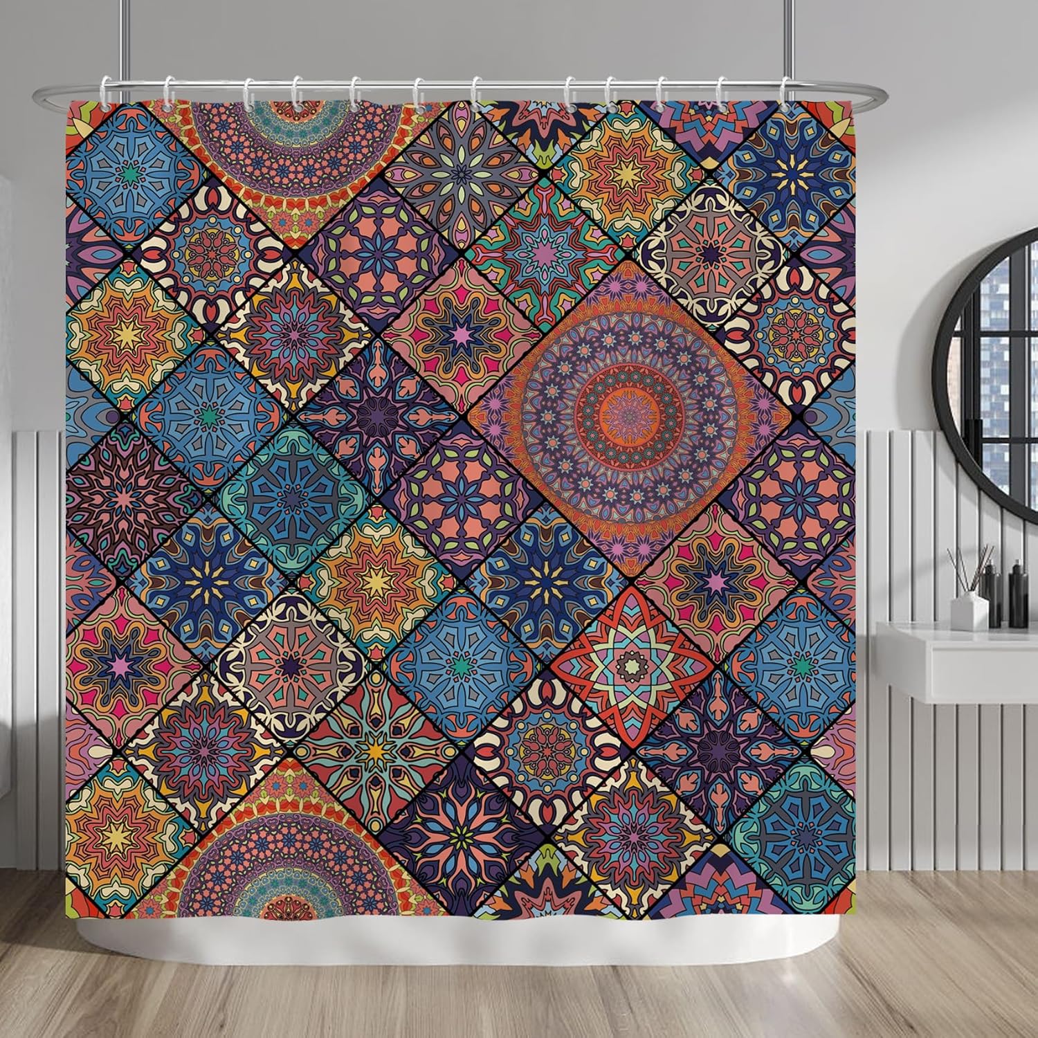 Colorful Mandala Shower Curtain Geometric Pattern Bathroom Decor Waterproof Bath Linen Bohemian Art Home Accessories Spiritual W60H190(CM)-1 Pcs
Colorful Mandala Shower Curtain Geometric Pattern Bathroom Decor Waterproof Bath Linen Bohemian Art Home Accessories Spiritual W60H190(CM)-1 Pcs