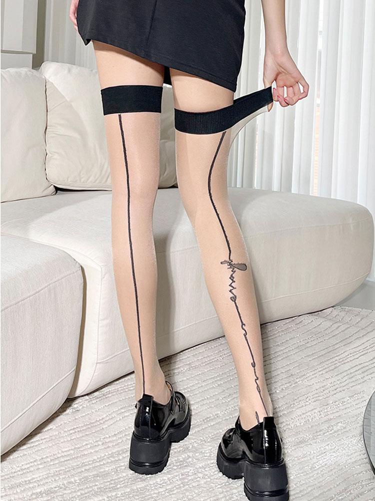 Wide Neck Rear Vertical Line Thin Nylon Long Socks Stockings Transparent Thigh High Stockings Women Girls Knee High Socks One Size
Wide Neck Rear Vertical Line Thin Nylon Long Socks Stockings Transparent Thigh High Stockings Women Girls Knee High Socks One Size