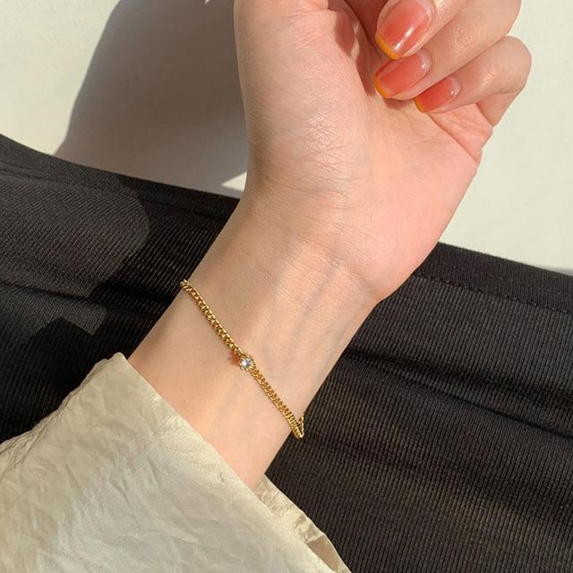 ANENJERY браслет с одним цирконом, женская золотая цепочка, простые ювелирные изделия золотистый
ANENJERY браслет с одним цирконом, женская золотая цепочка, простые ювелирные изделия золотистый