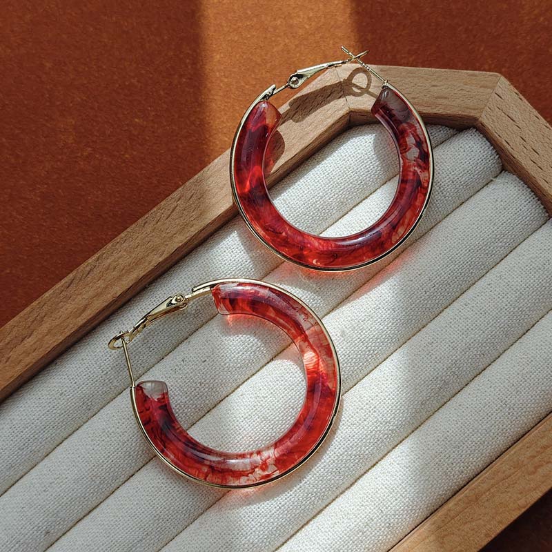Vintage Brown Resin Round Hoop Earrings for Women Exquisite Elegant Geometric Circle Temperament Earings Wedding Zircon Gifts красный
Vintage Brown Resin Round Hoop Earrings for Women Exquisite Elegant Geometric Circle Temperament Earings Wedding Zircon Gifts красный