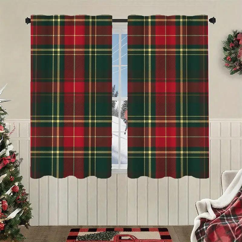 Set Of 2 Plaid Curtain Polyester Xmas Window Decor Home Classic Curtains Room Darkening Made W100*H70(CM)-Hooks&2PCS
Set Of 2 Plaid Curtain Polyester Xmas Window Decor Home Classic Curtains Room Darkening Made W100*H70(CM)-Hooks&2PCS