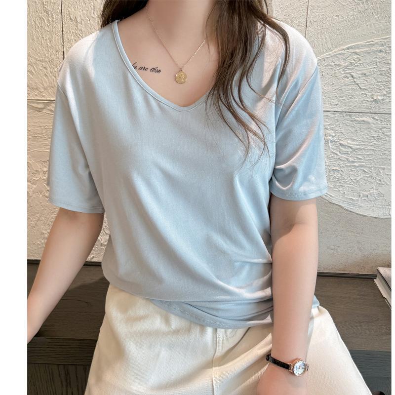 2026 new V-neck front shoulder large size solid color short-sleeved T-shirt women s summer sexy hot girl top fashionable and can be worn outside xxxl (suitable for weight 87.5-100kg ) світло-синій колір
2026 new V-neck front shoulder large size solid color short-sleeved T-shirt women s summer sexy hot girl top fashionable and can be worn outside xxxl (suitable for weight 87.5-100kg ) світло-синій колір