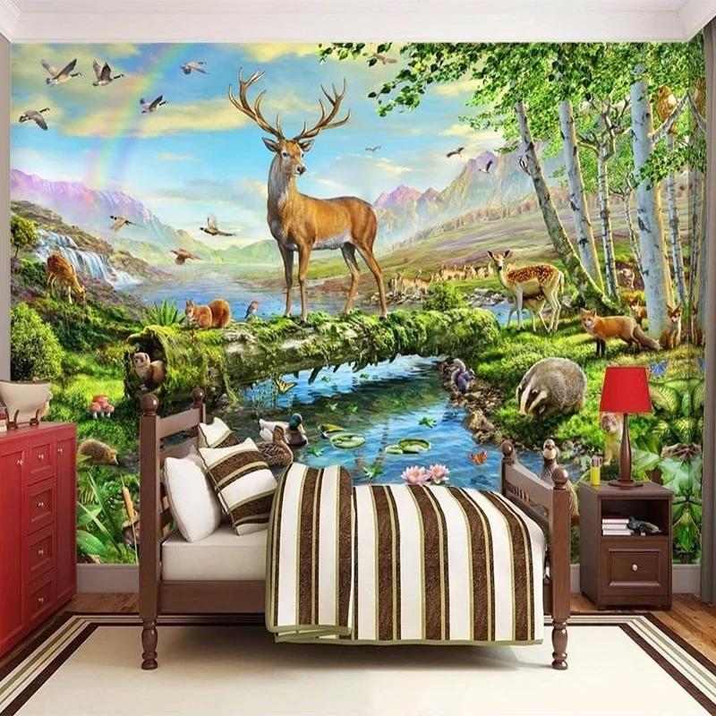 3D обои с изображением оленя, реки, животных, лесного пейзажа, фотообои для детской комнаты, фоновые обои 200 cm(W) x 140 cm(H)
3D обои с изображением оленя, реки, животных, лесного пейзажа, фотообои для детской комнаты, фоновые обои 200 cm(W) x 140 cm(H)