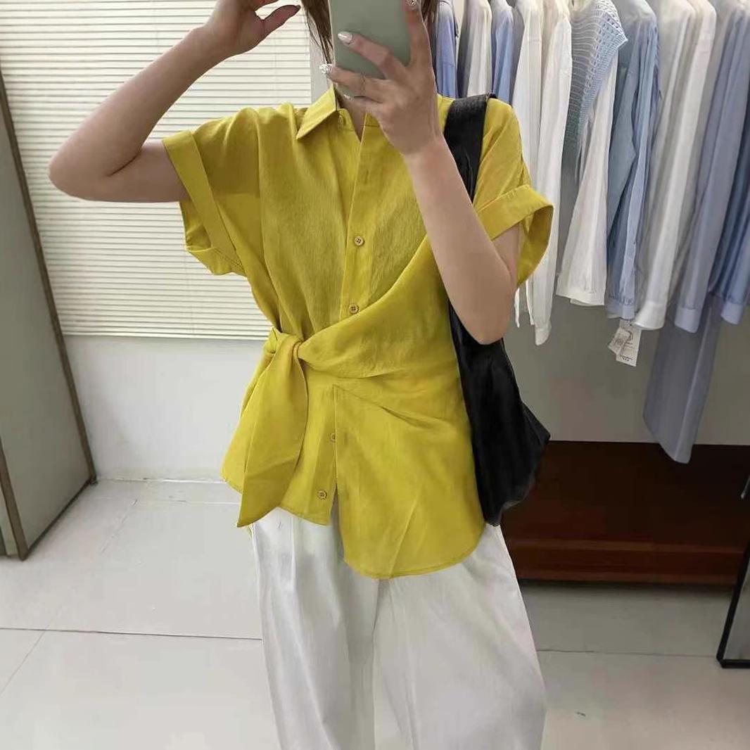Korean Design Tie-Waist Short Sleeve Blouse for Women - Summer 2025 Slimming and Age-Reducing Medium
Korean Design Tie-Waist Short Sleeve Blouse for Women - Summer 2025 Slimming and Age-Reducing Medium