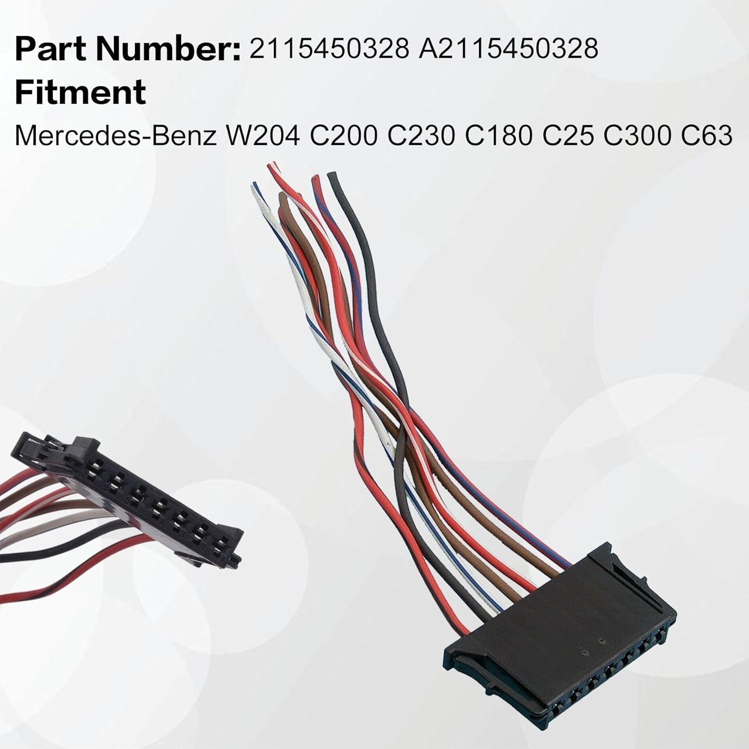 7Pin Rear Harness Clip Tail Light A2115450328 2115450328 Compatible with Mercedes W204 C180 C200 C230 C25 C300 C230 C63 Wire Plug Harness Pigtail
7Pin Rear Harness Clip Tail Light A2115450328 2115450328 Compatible with Mercedes W204 C180 C200 C230 C25 C300 C230 C63 Wire Plug Harness Pigtail