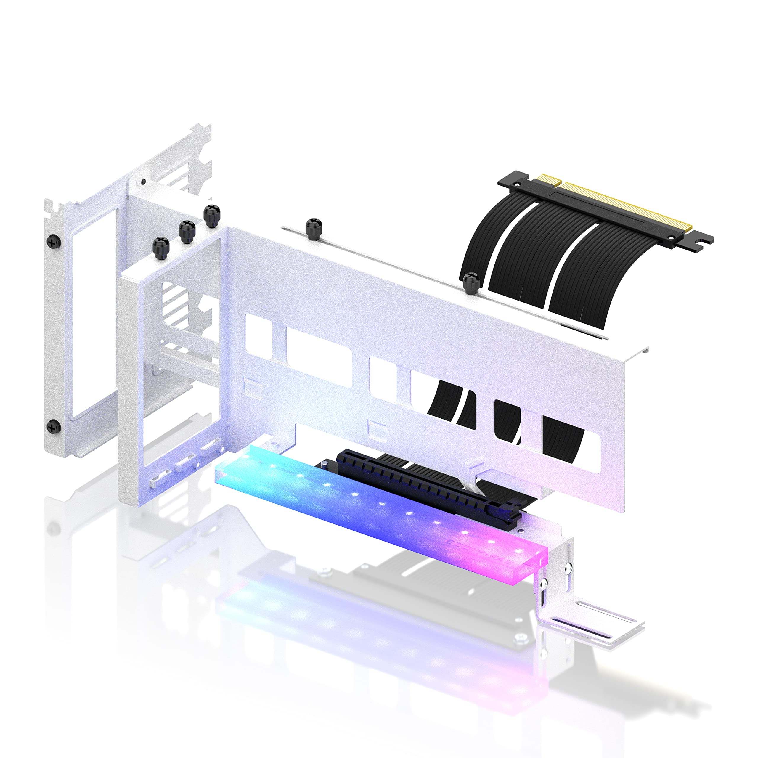 Новий вертикальний кронштейн для графічного процесора RGB, вертикальний тримач для графічної карти, ARGB, 5 В, 3 контакти, світлодіодна синхронізація, PCIe X16 Gen4 Кабель Riser, 90 градусів під прямим кутом, 17 см, білий комплект
Новий вертикальний кронштейн для графічного процесора RGB, вертикальний тримач для графічної карти, ARGB, 5 В, 3 контакти, світлодіодна синхронізація, PCIe X16 Gen4 Кабель Riser, 90 градусів під прямим кутом, 17 см, білий комплект