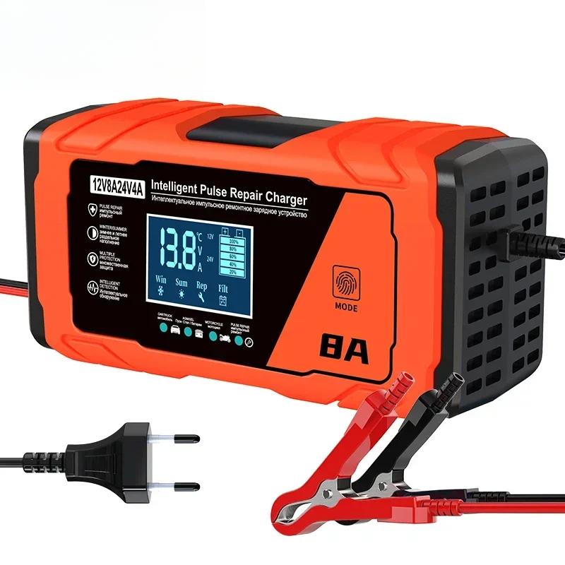 Battery Charger 12V 24V 8A 4A Smart Fast Charging for Car Batteries 8-Stage Charge Pulse Repair for AGM GEL WET Lead Acid US Plug помаранчевий
Battery Charger 12V 24V 8A 4A Smart Fast Charging for Car Batteries 8-Stage Charge Pulse Repair for AGM GEL WET Lead Acid US Plug помаранчевий