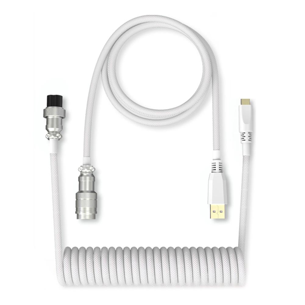 Keyboard Aviator Connector Spiral Paracord Sleeve Cable Aviation Connector Coiled Type-C USB Wire Kit білий
Keyboard Aviator Connector Spiral Paracord Sleeve Cable Aviation Connector Coiled Type-C USB Wire Kit білий