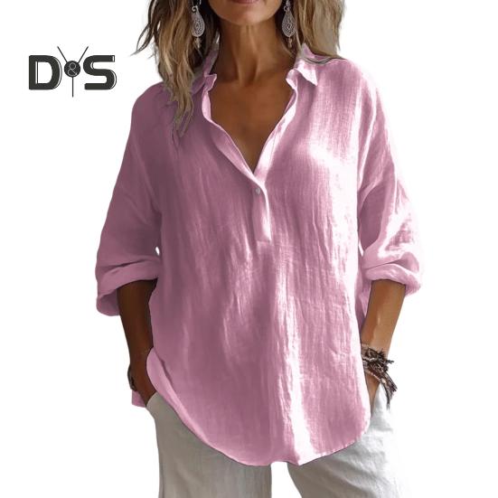 Женская рубашка с V-образным вырезом и рукавом 3/4, однотонный свободный крой, легкая дышащая повседневная блузка на каждый день S розовый
Женская рубашка с V-образным вырезом и рукавом 3/4, однотонный свободный крой, легкая дышащая повседневная блузка на каждый день S розовый