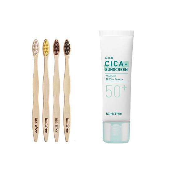 Innisfree True Mild Cica Солнцезащитный крем 50 мл SPF50 + 4 набора бамбуковых зубных щеток
Innisfree True Mild Cica Солнцезащитный крем 50 мл SPF50 + 4 набора бамбуковых зубных щеток