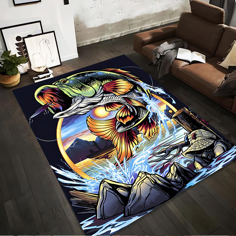 Colorful Artistic Fishing Scene Carpet with Jumping Fish and Water Splash Suitable for use as an anti-slip for living room bedroom sofas 40x60cm( 15x23in )
Colorful Artistic Fishing Scene Carpet with Jumping Fish and Water Splash Suitable for use as an anti-slip for living room bedroom sofas 40x60cm( 15x23in )